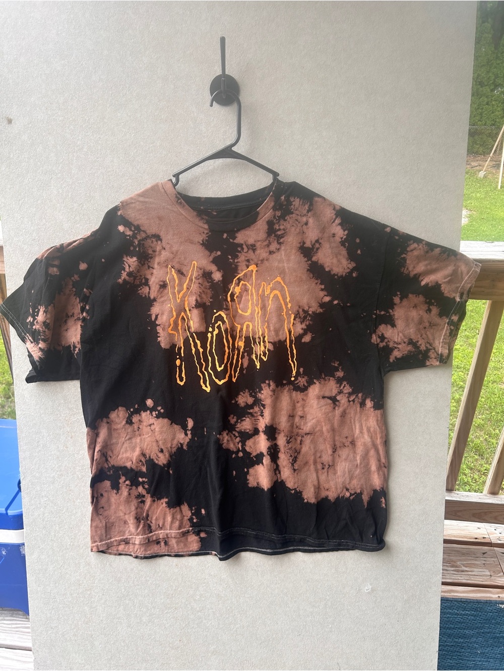 Bleached Black & Brown Korn tee men’s size XXL new no tags #468